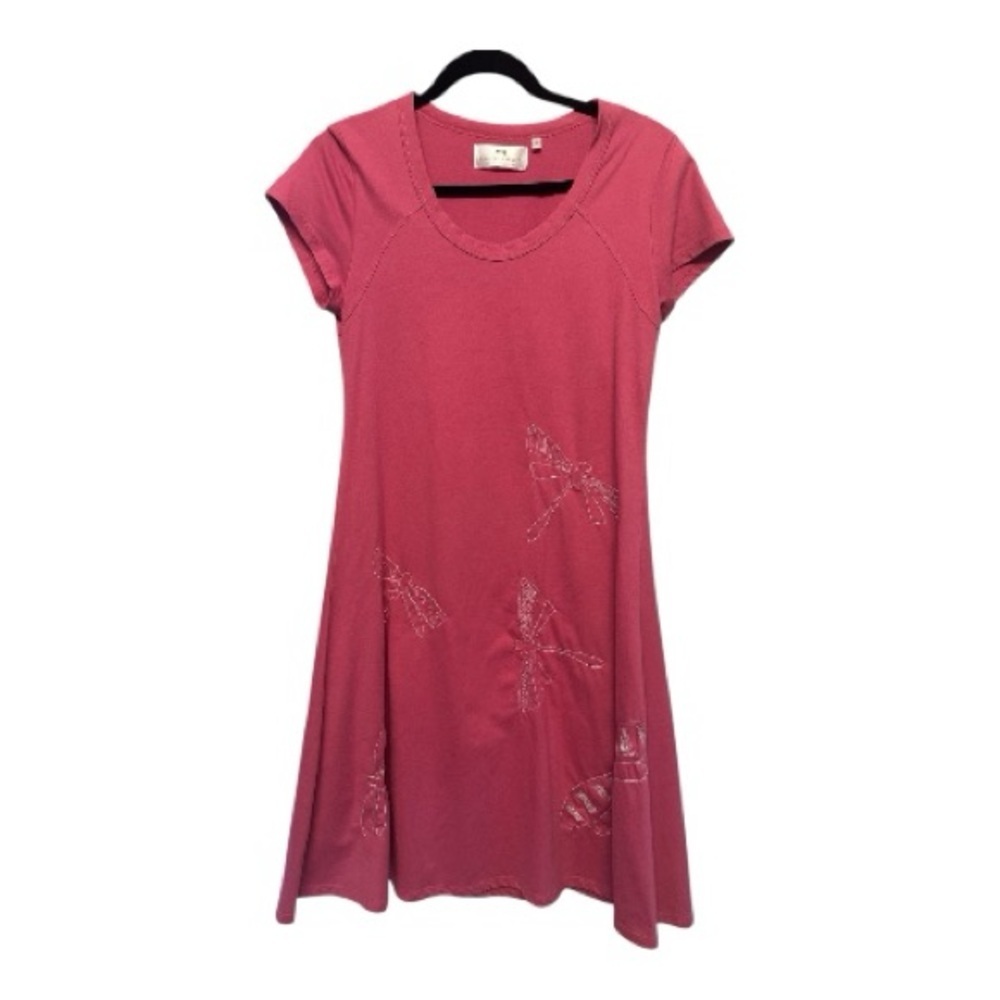Y2K Vibes Princess Cruises Pink Midi Dress w Dragonfly Embroidered Details Small